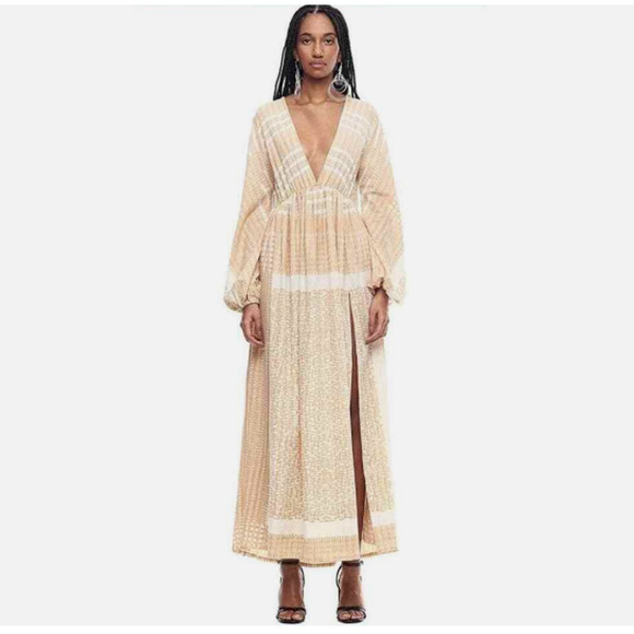 Jonny Cota Studio Poet Maxi Dress, Beige, XXL - Picture 1 of 11